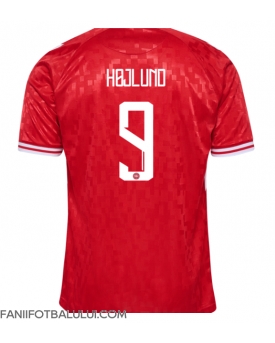 Danemarca Rasmus Hojlund #9 Tricou Fotbal Replică European 2024 Barbati Acasa